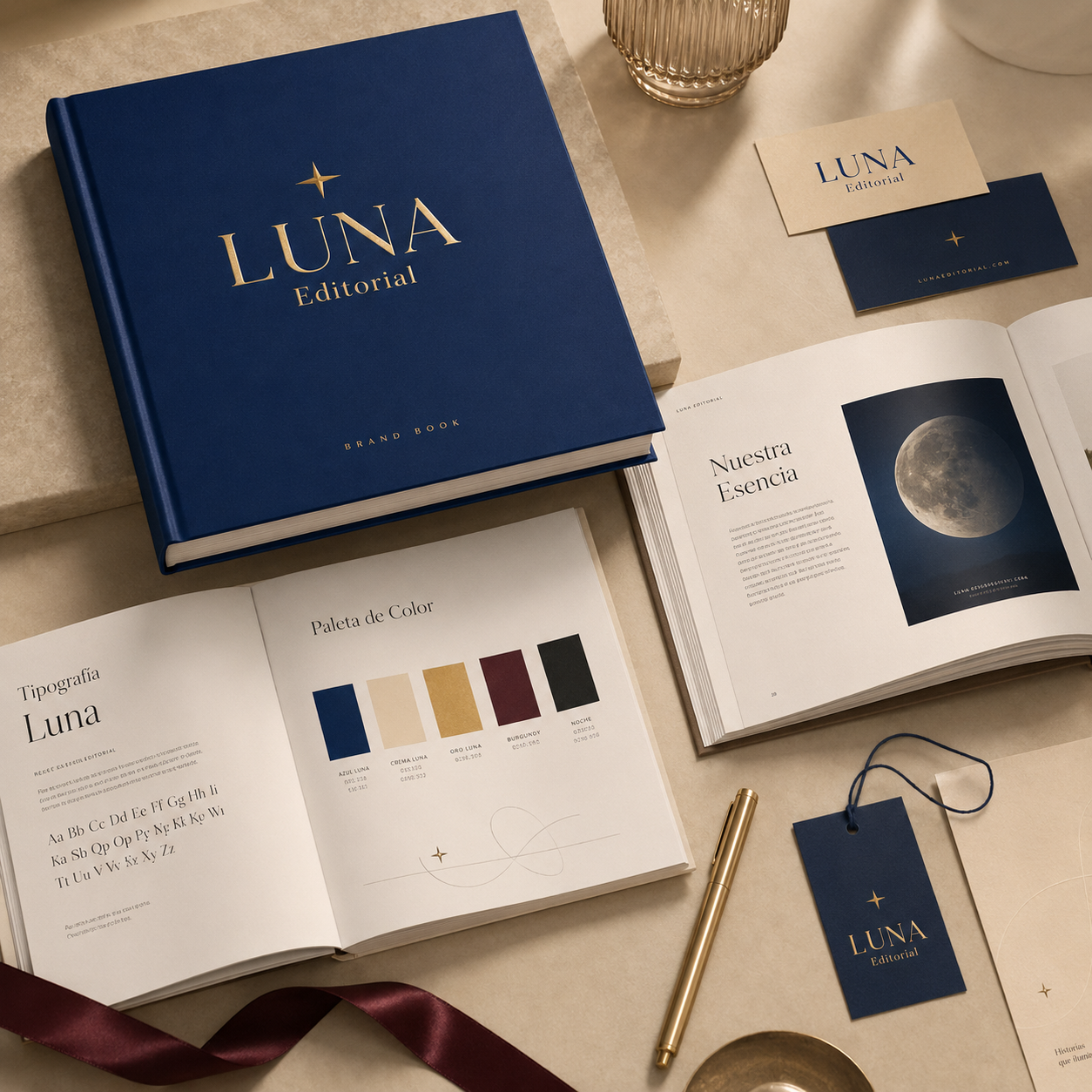 Manual de marca Luna Editorial con paleta de color